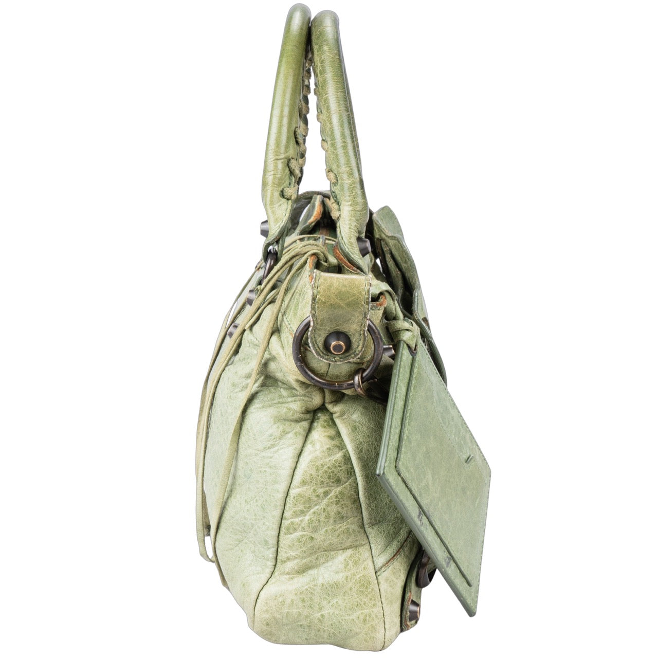 Balenciaga Green Leather City Bag