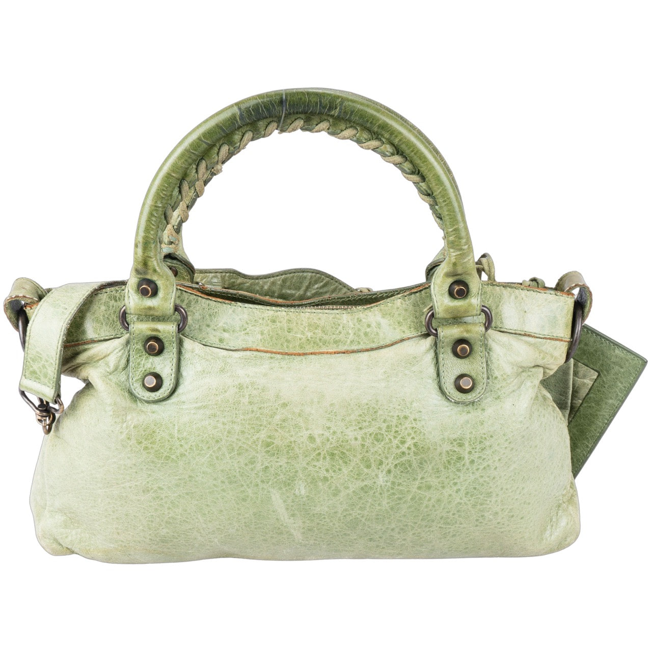 Balenciaga Green Leather City Bag