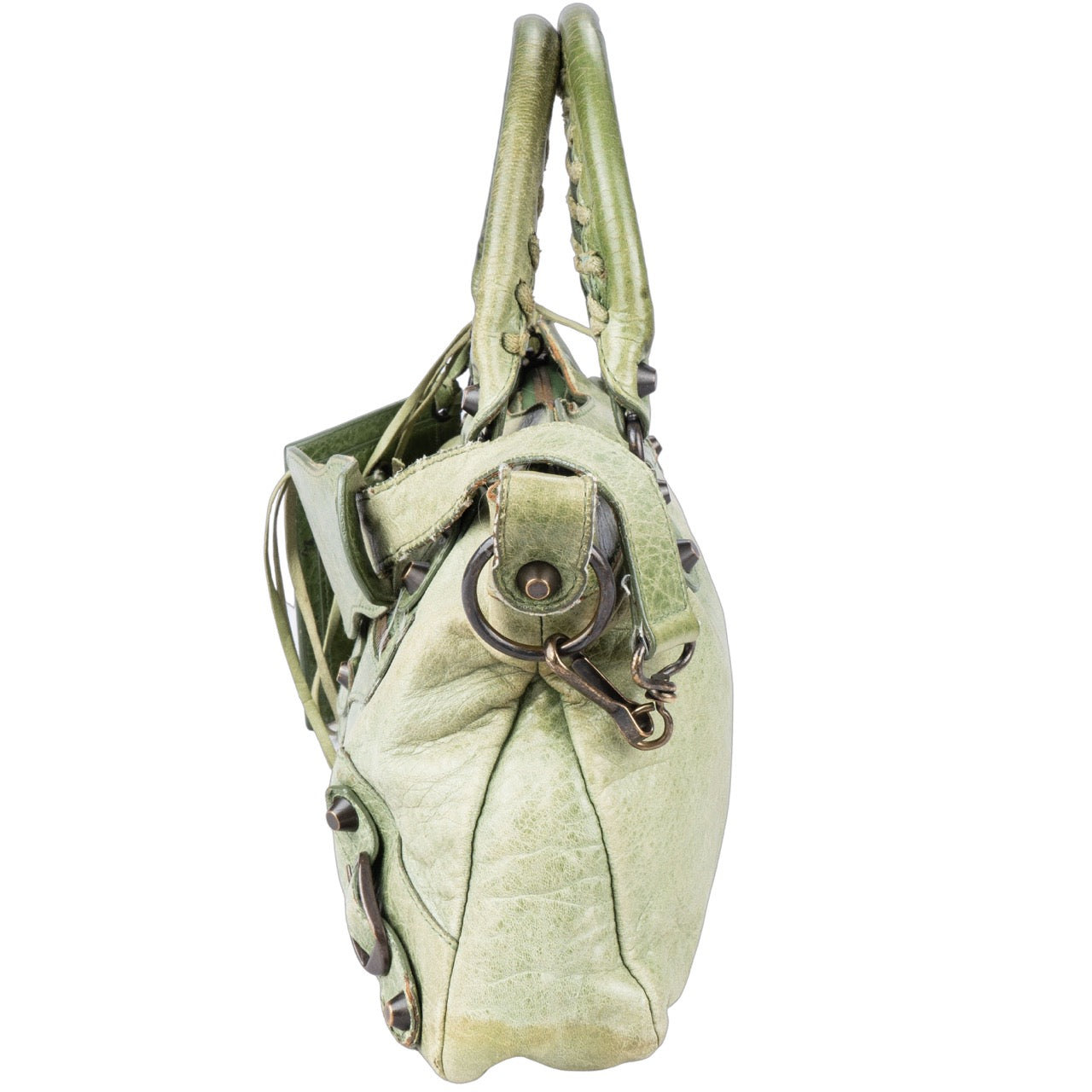 Balenciaga Green Leather City Bag
