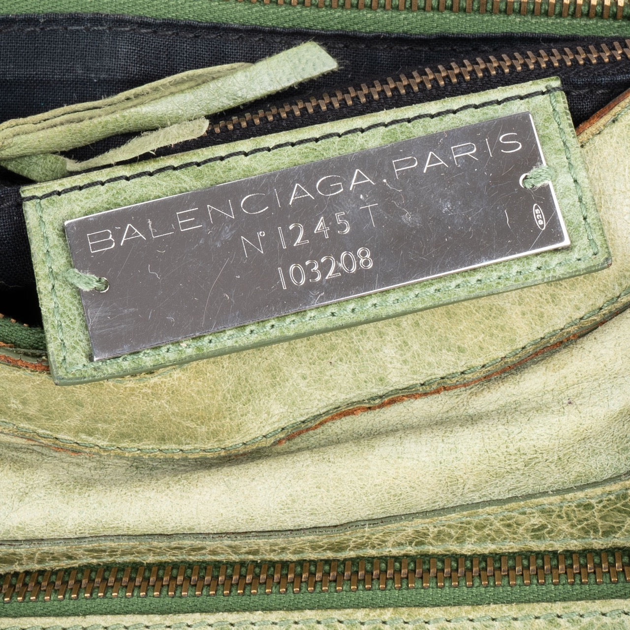 Balenciaga Green Leather City Bag