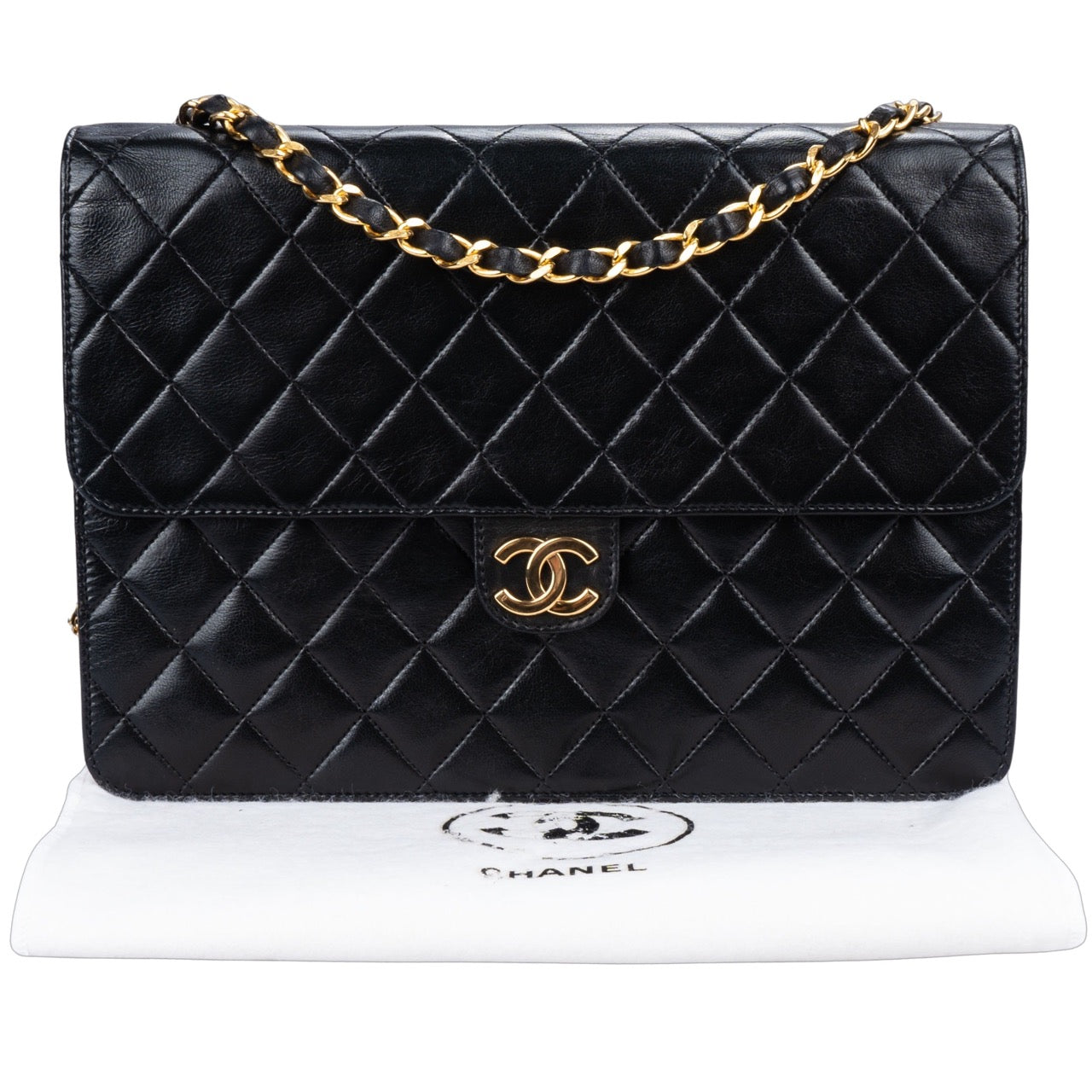 Chanel Quilted Lambskin 24K Gold Single Flap Bag