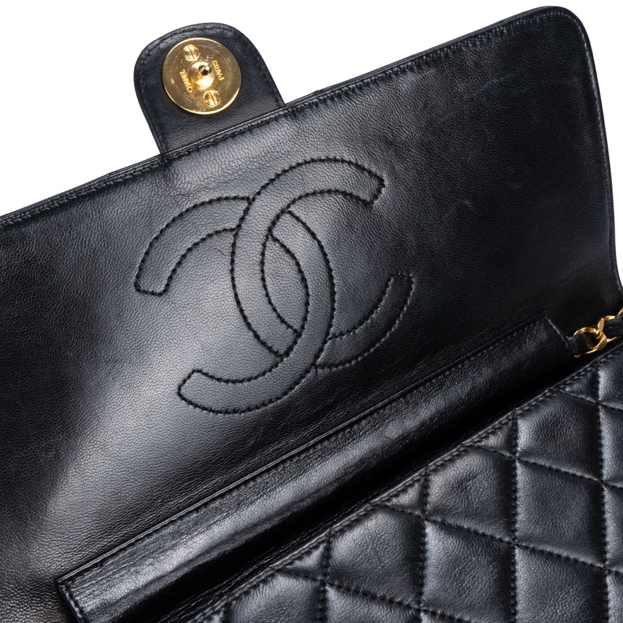 Chanel Quilted Lambskin 24K Gold Single Flap Bag