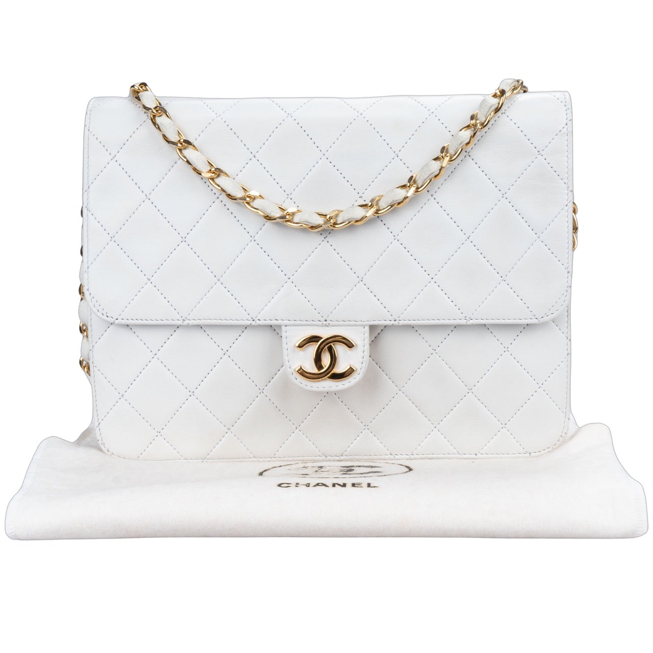 Chanel Quilted Lambskin 24K Gold Single Flap Bag
