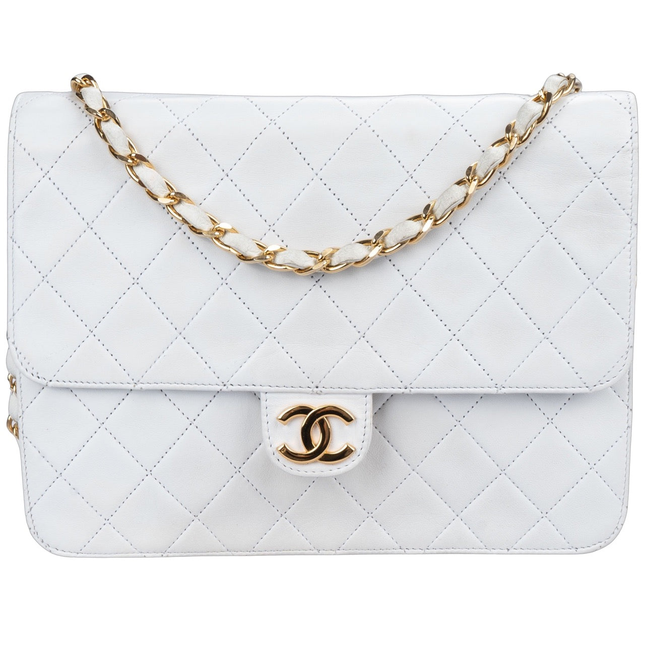 Chanel Quilted Lambskin 24K Gold Single Flap Bag