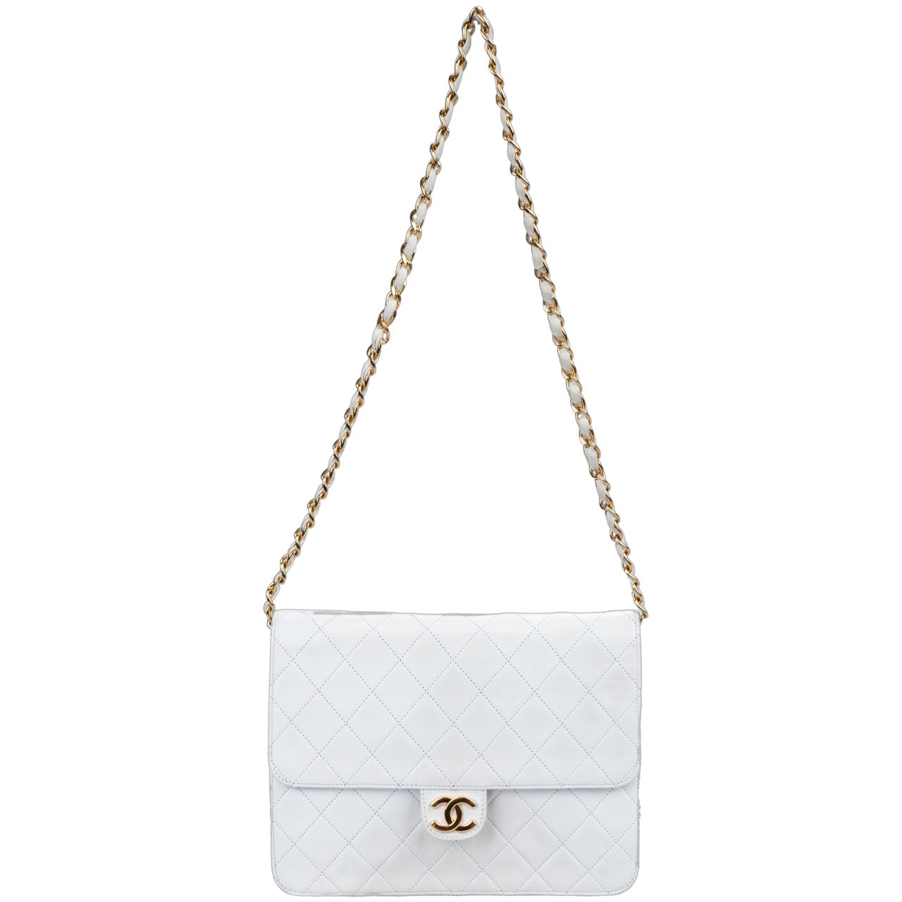 Chanel Quilted Lambskin 24K Gold Single Flap Bag