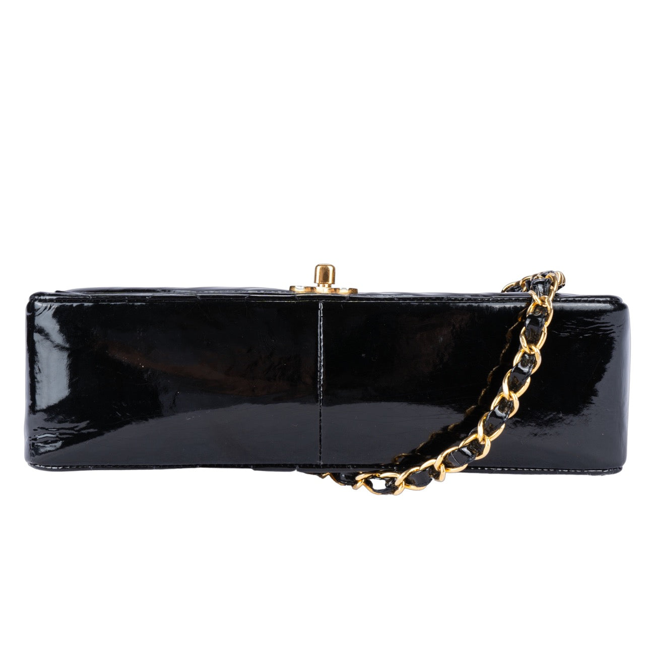 Chanel Patent Leather 24K Single Flap Diana Crossbody Bag