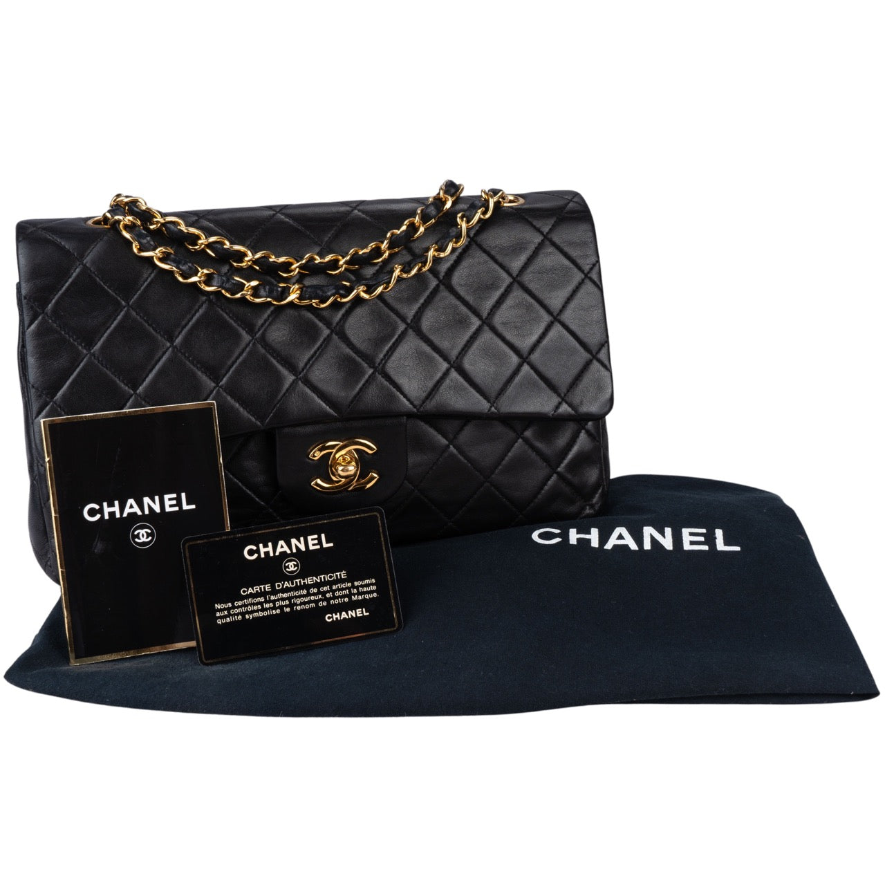 Chanel Quilted Lambskin 24K Gold Double Flap Bag