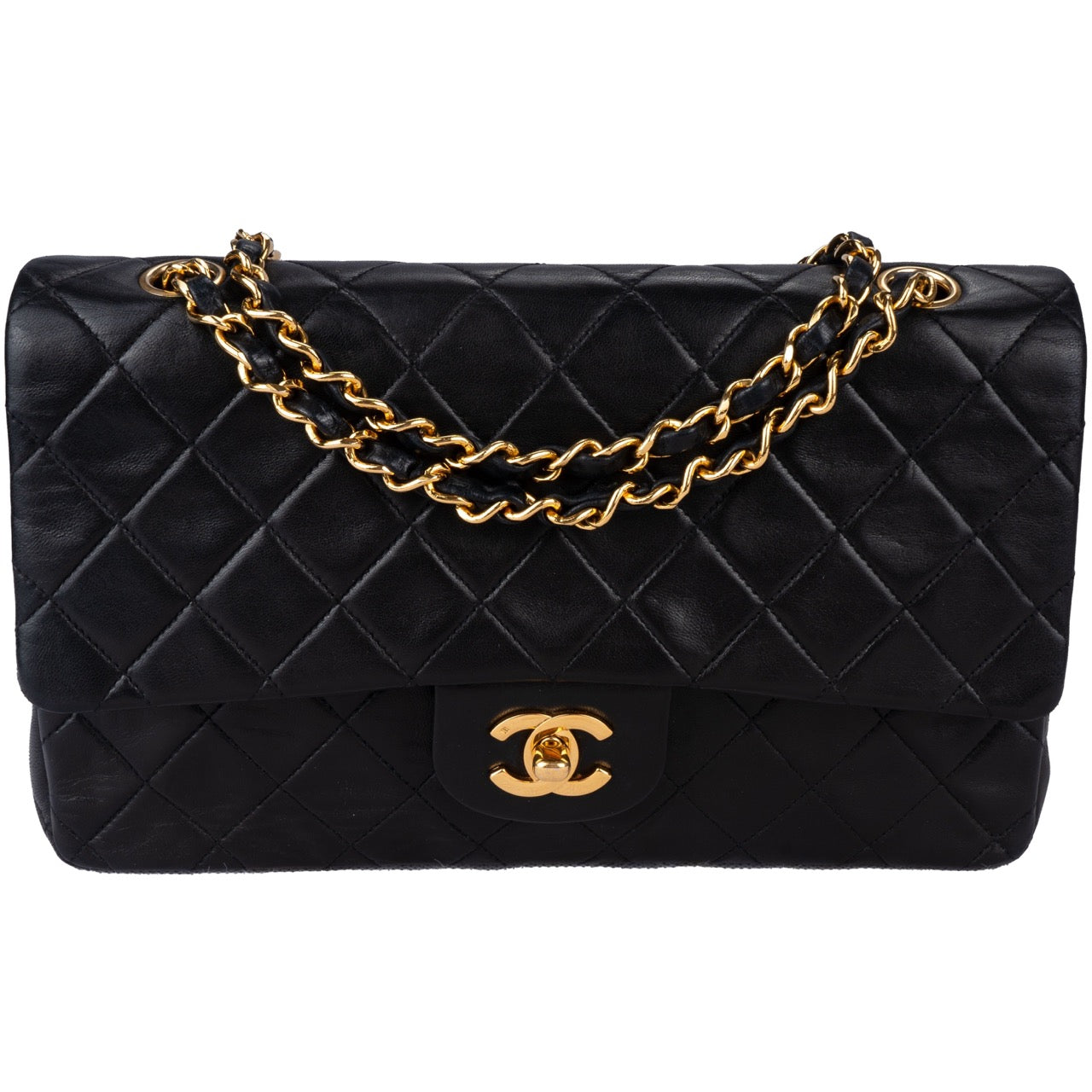 Chanel Quilted Lambskin 24K Gold Double Flap Bag