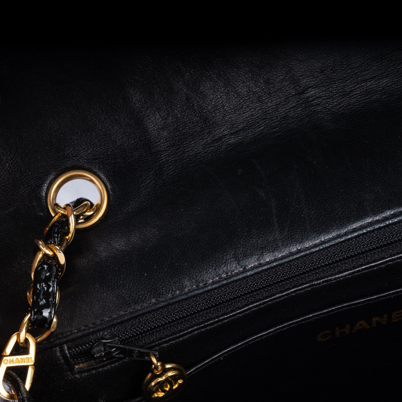 Chanel Patent Leather 24K Single Flap Diana Crossbody Bag