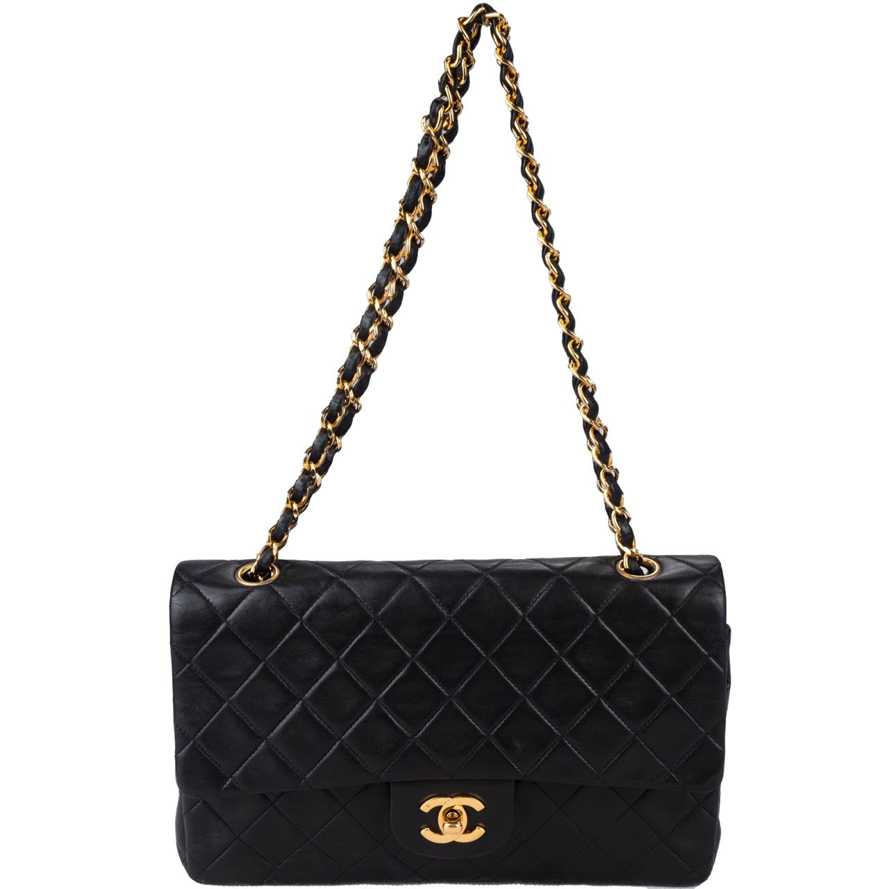 Chanel Quilted Lambskin 24K Gold Double Flap Bag