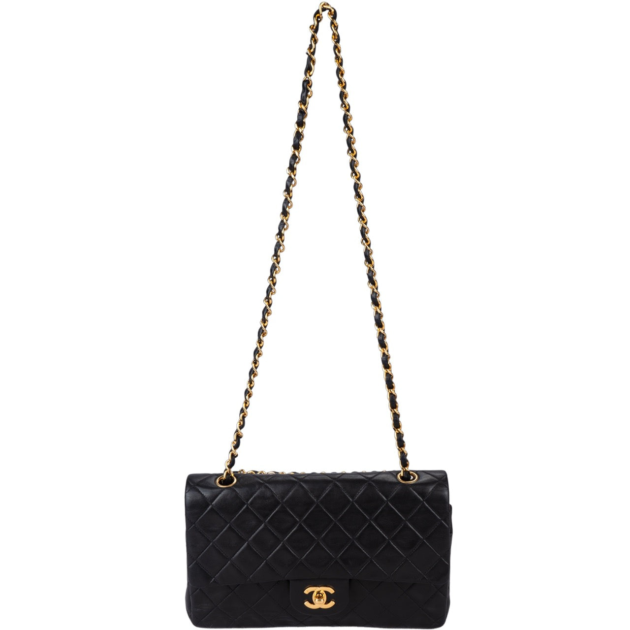 Chanel Quilted Lambskin 24K Gold Double Flap Bag