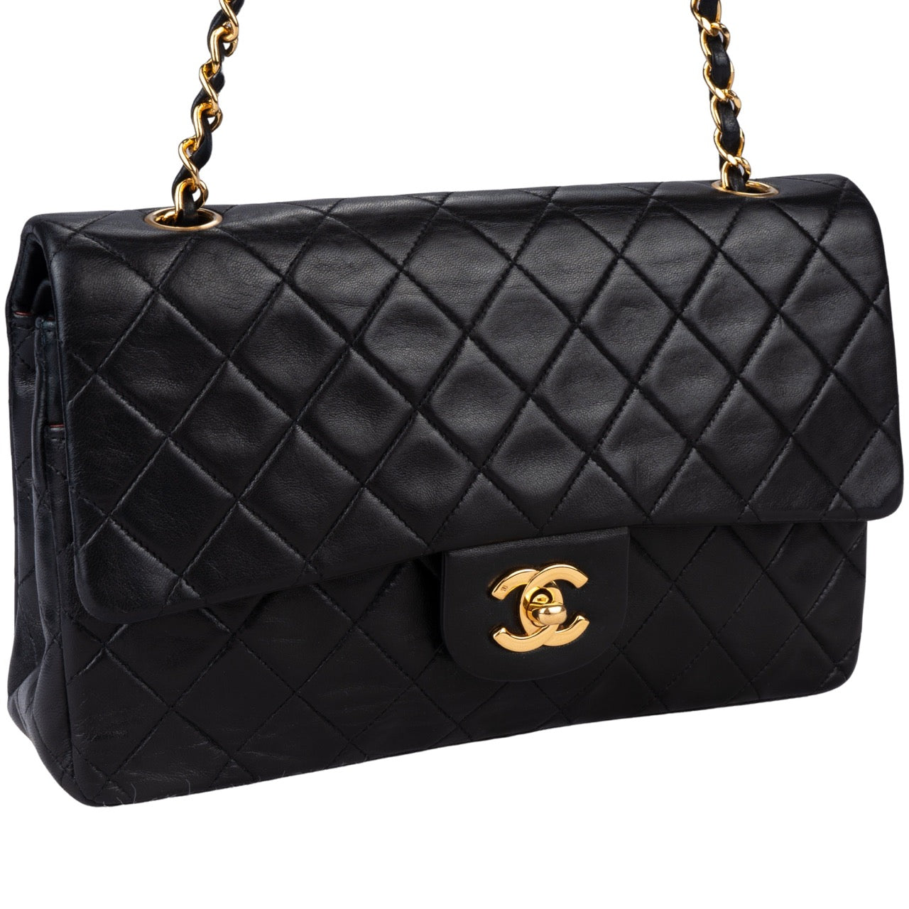 Chanel Quilted Lambskin 24K Gold Double Flap Bag