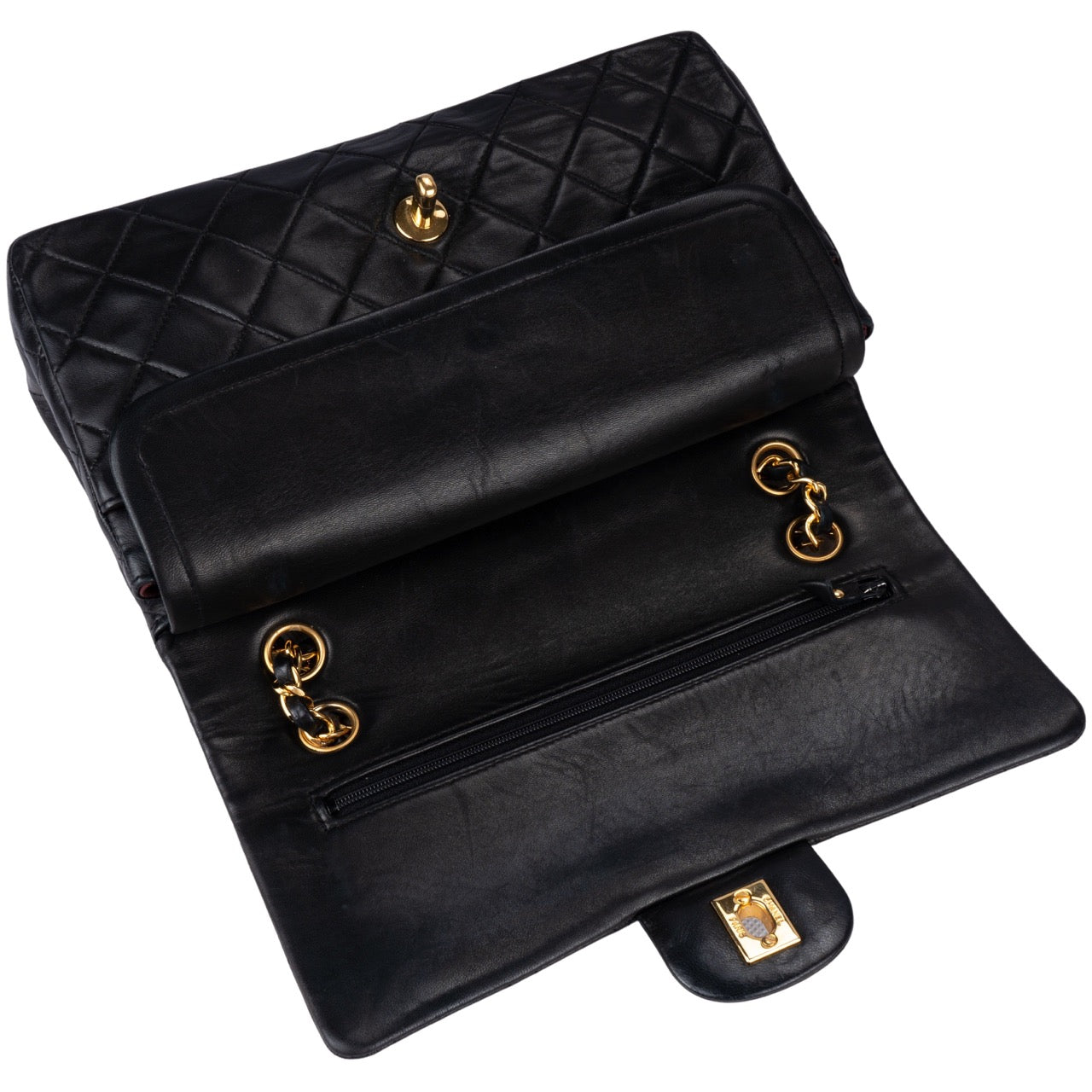 Chanel Quilted Lambskin 24K Gold Double Flap Bag