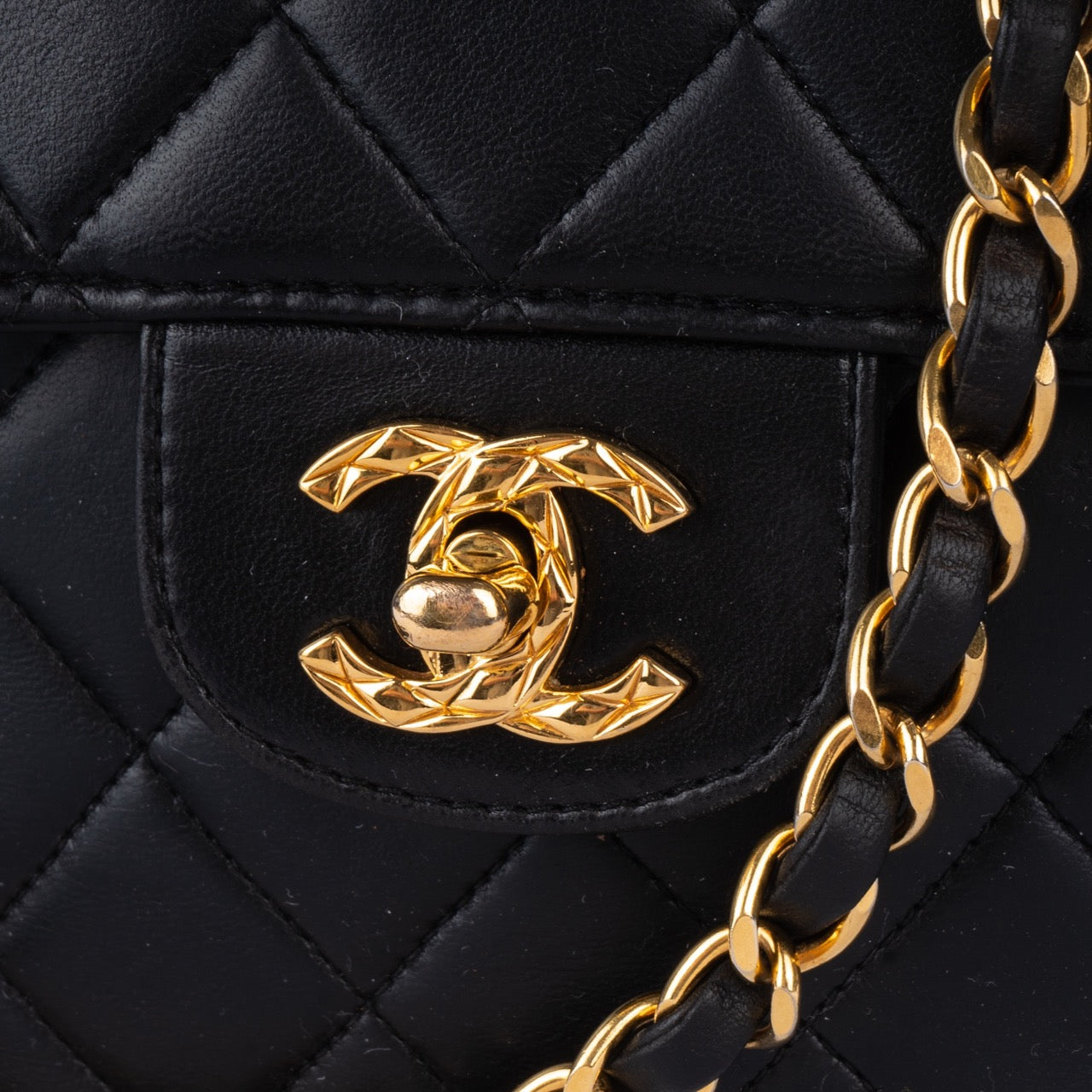 Chanel Quilted Lambskin 24K Camera Crossbody Bag