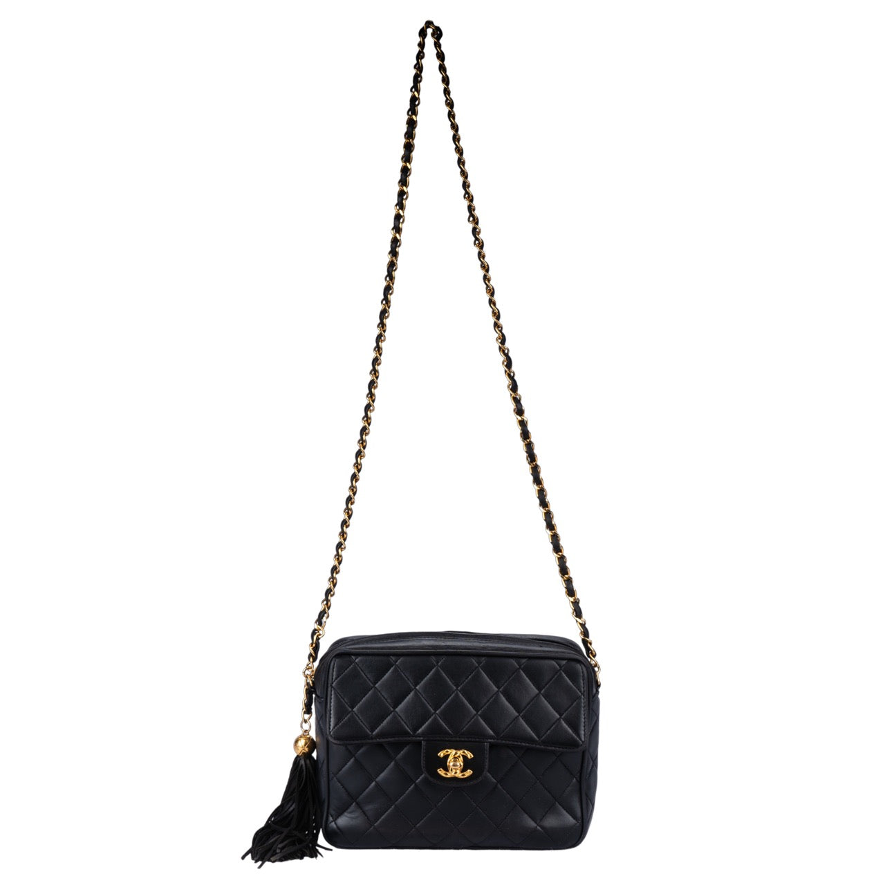 Chanel Quilted Lambskin 24K Camera Crossbody Bag