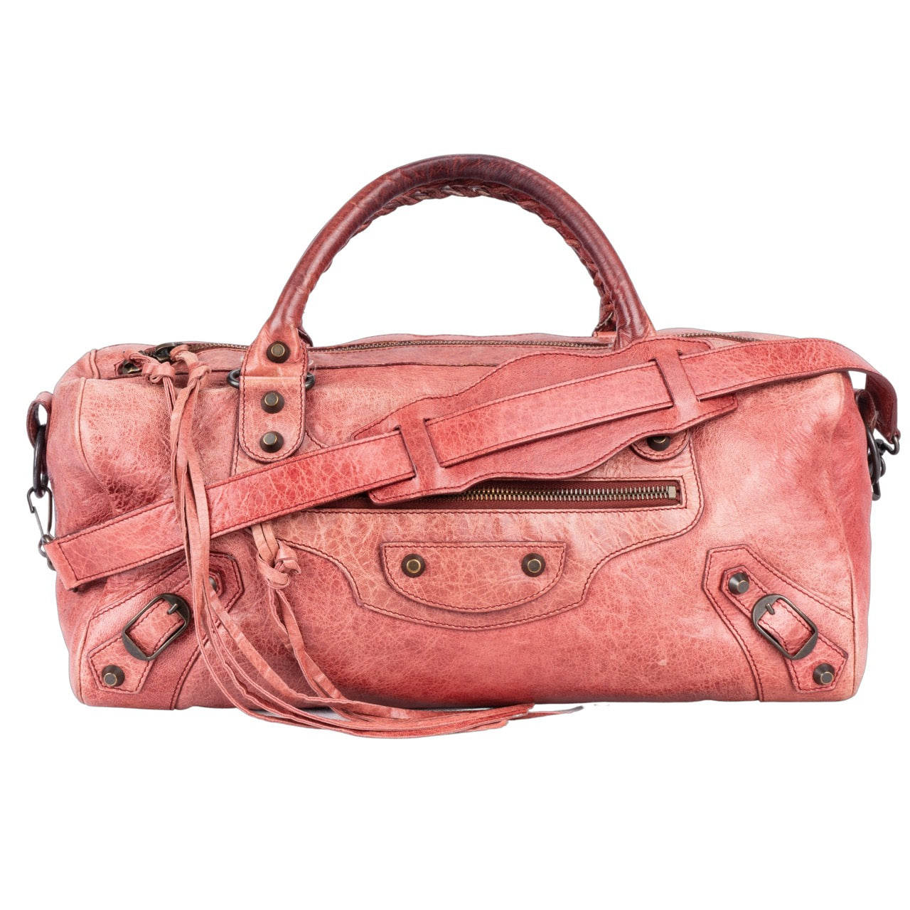 Balenciaga Two Way Motocross Leather Bag