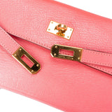 Hermes Pink Leather Classic Kelly Wallet