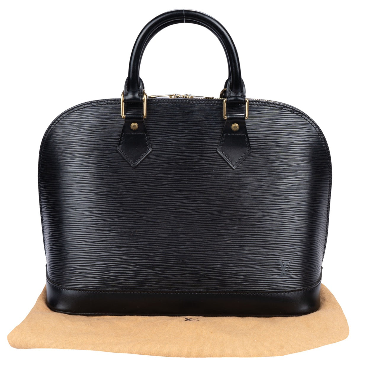 Louis Vuitton Noir Epi Leather Alma Handbag