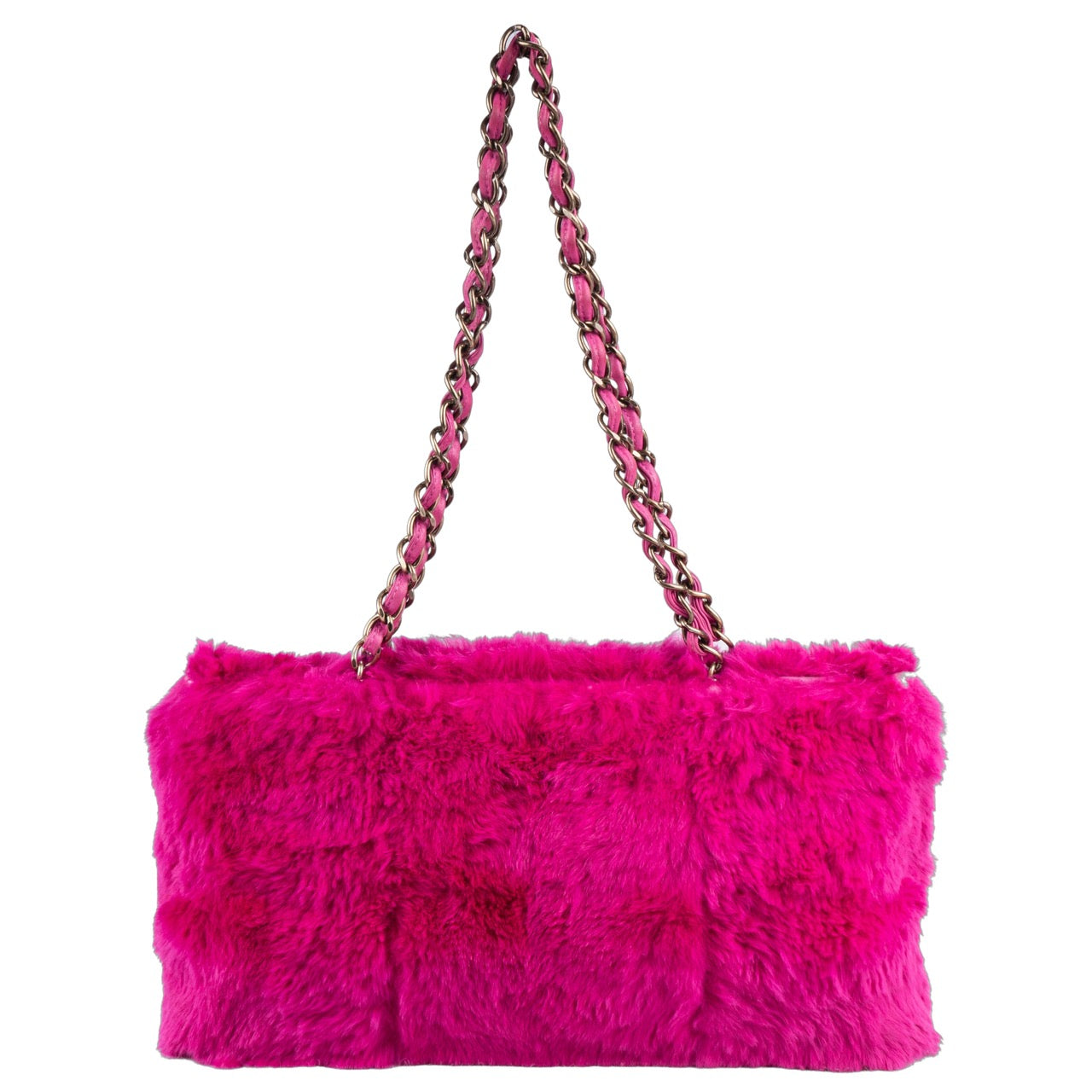 Chanel Fuzzy Rabbit Fur Pink Barbie Handbag
