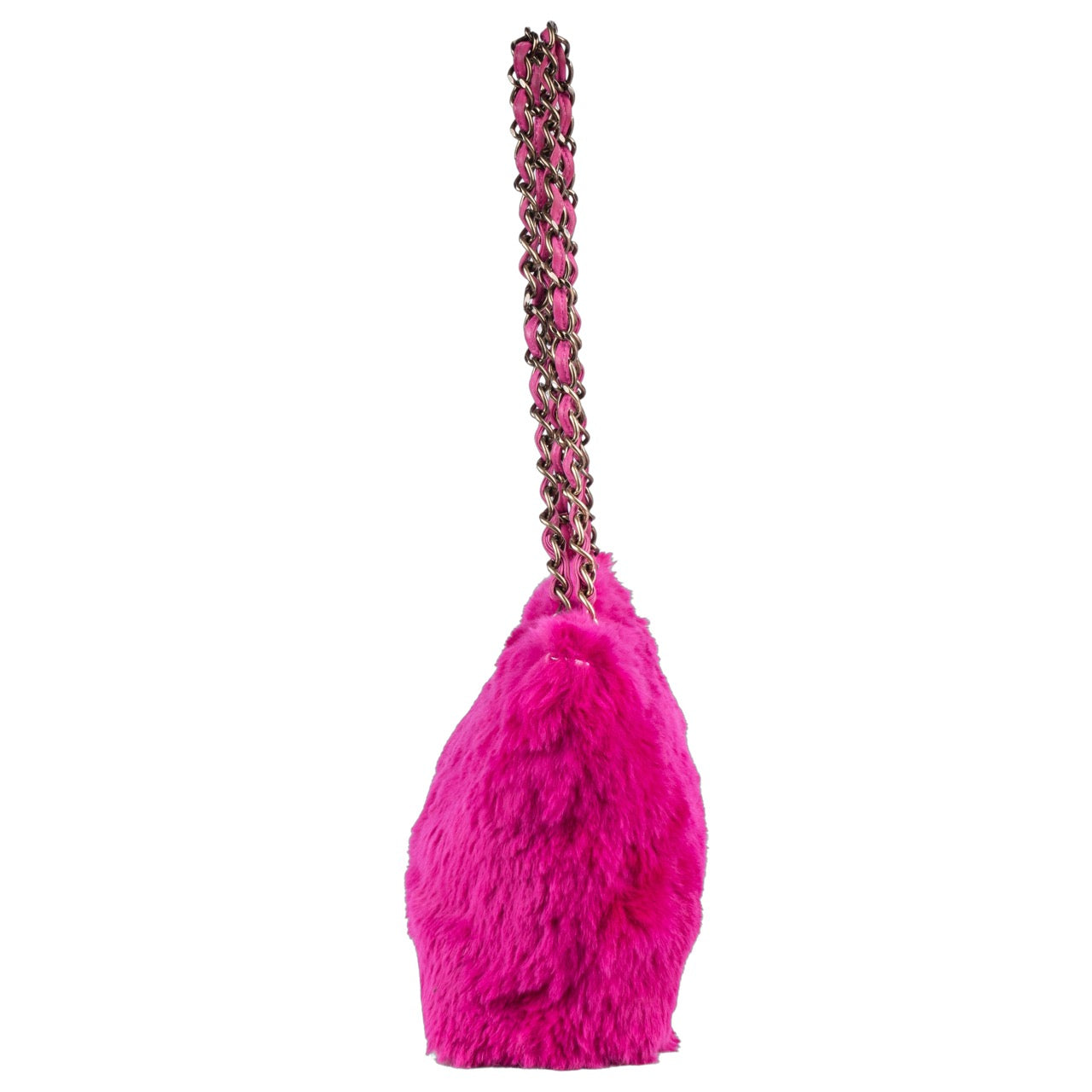 Chanel Fuzzy Rabbit Fur Pink Barbie Handbag