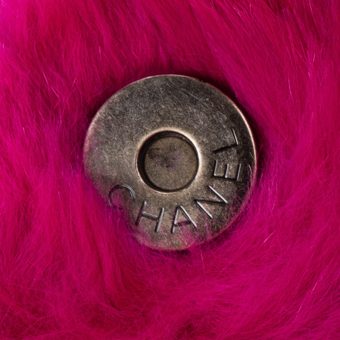 Chanel Fuzzy Rabbit Fur Pink Barbie Handbag