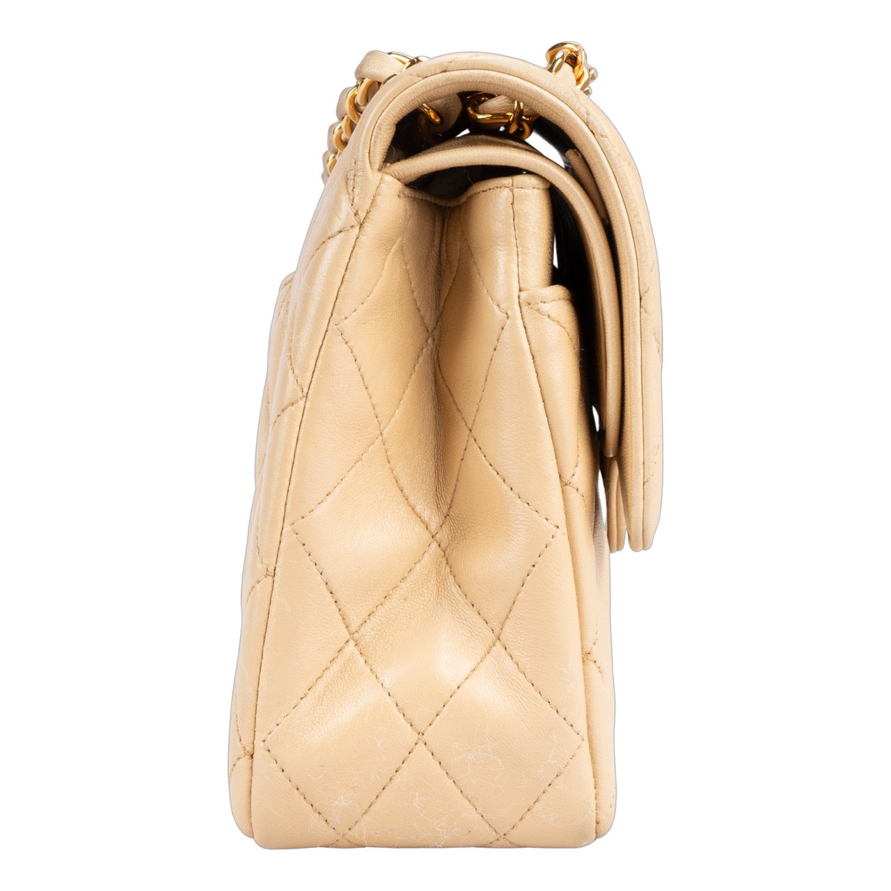Chanel Quilted Lambskin 24K Gold Bicolor Double Flap Bag Medium