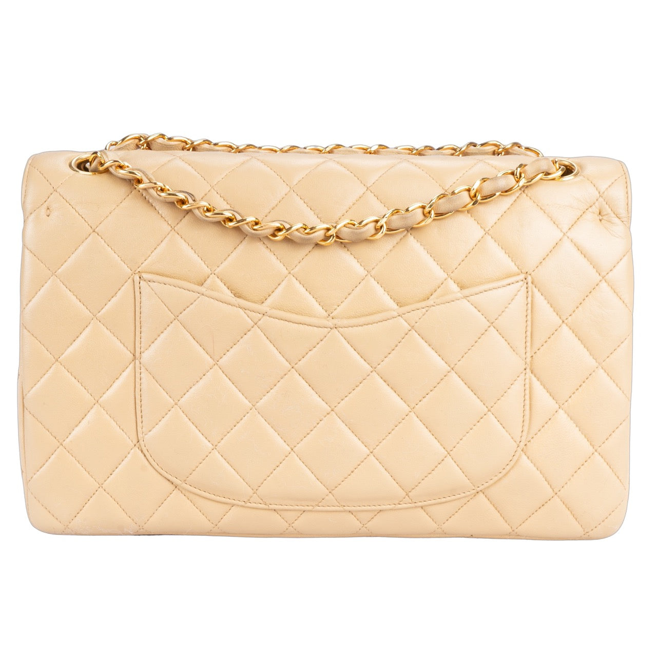 Chanel Quilted Lambskin 24K Gold Bicolor Double Flap Bag Medium