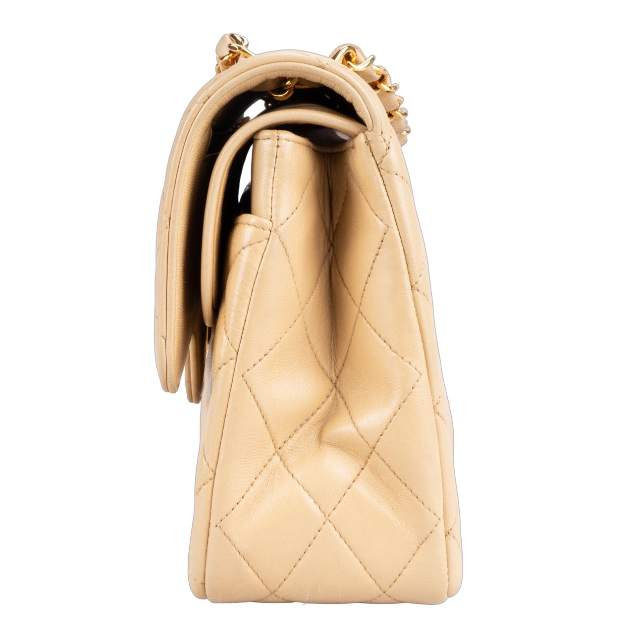 Chanel Quilted Lambskin 24K Gold Bicolor Double Flap Bag Medium