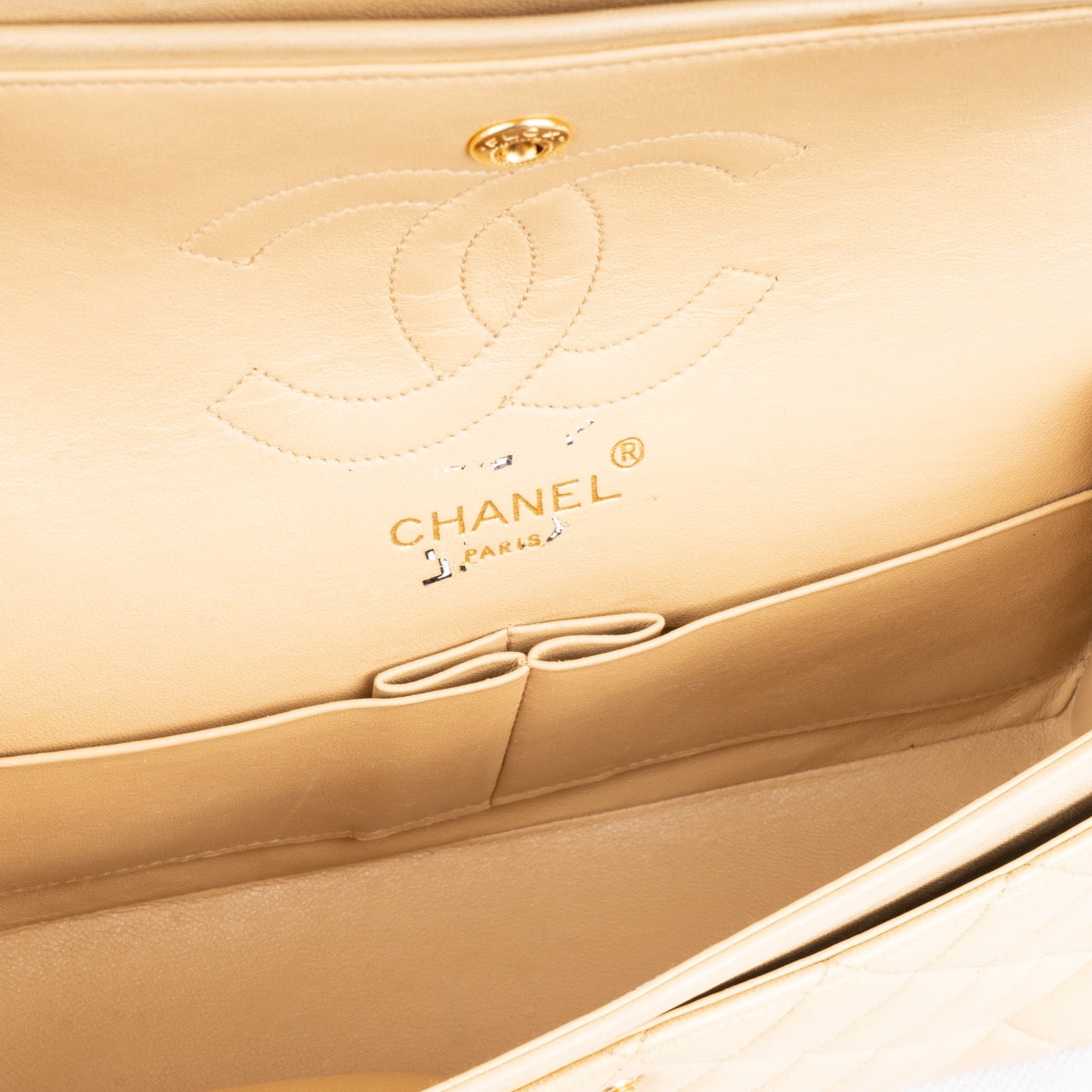 Chanel Quilted Lambskin 24K Gold Bicolor Double Flap Bag Medium