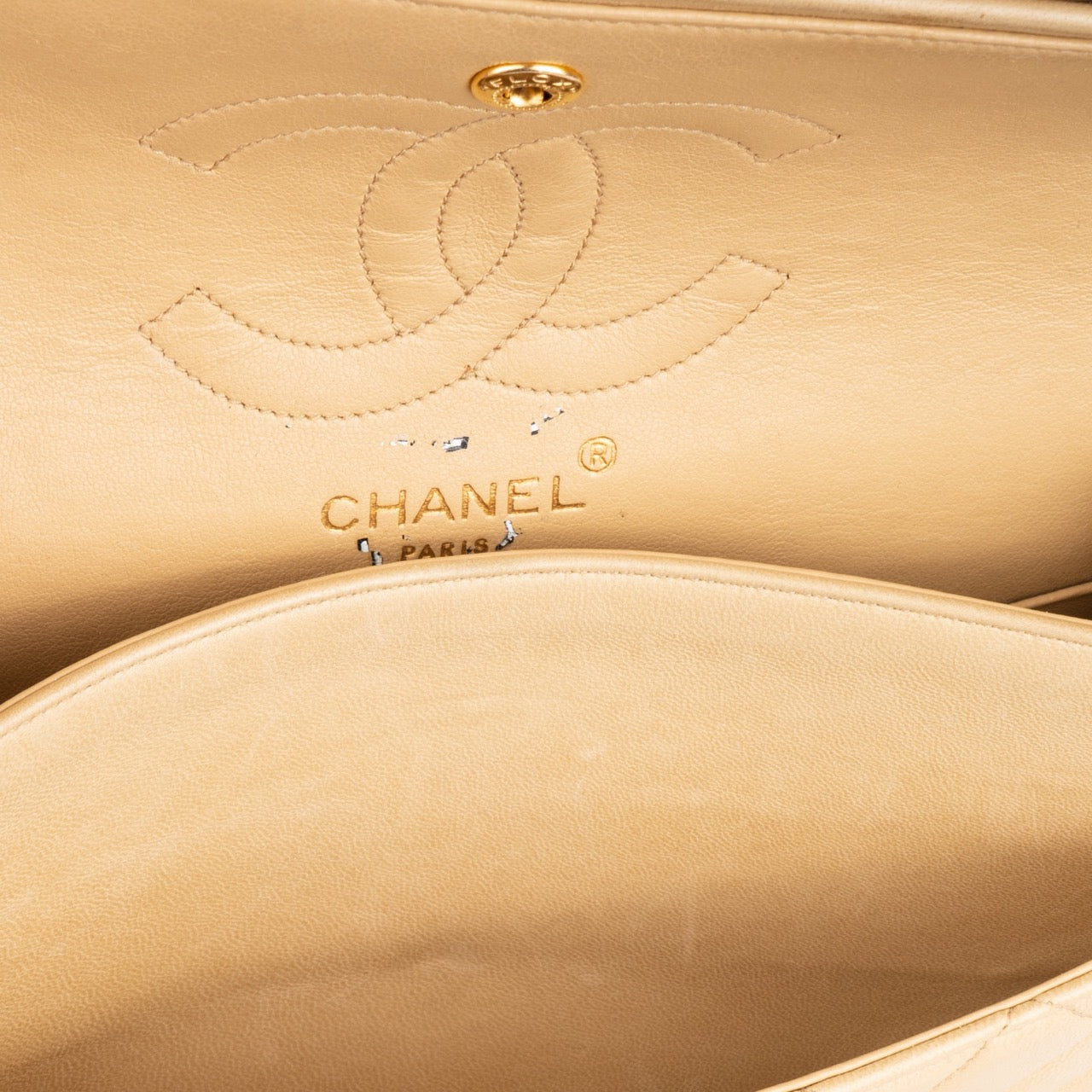 Chanel Quilted Lambskin 24K Gold Bicolor Double Flap Bag Medium