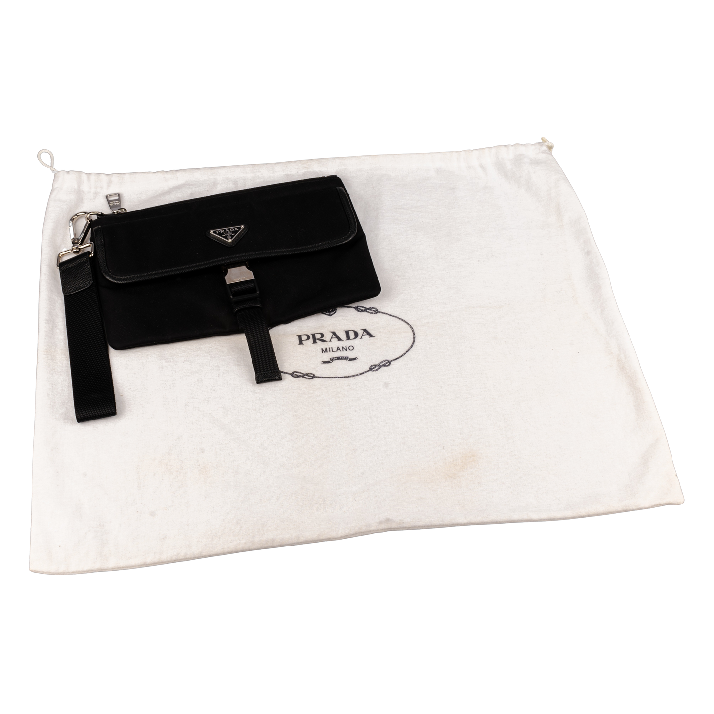 Prada Nylon Triangle Clutch Bag