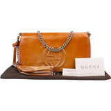 Gucci Grained Patent Leather GG Soho Chain Crossbody Bag