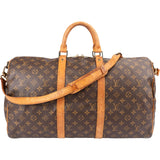Louis Vuitton Monogram Canvas Keepall 50 Bandoulière Travel Bag