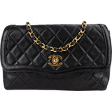 Chanel Quilted Lambskin 24K Gold Single Flap Crossbody Bag