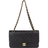 Chanel Quilted Lambskin 24K Gold Medium Double Flap Crossbody Bag