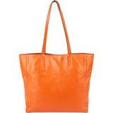 Miu Miu Orange Soft Calfskin Tote Shoulder Bag