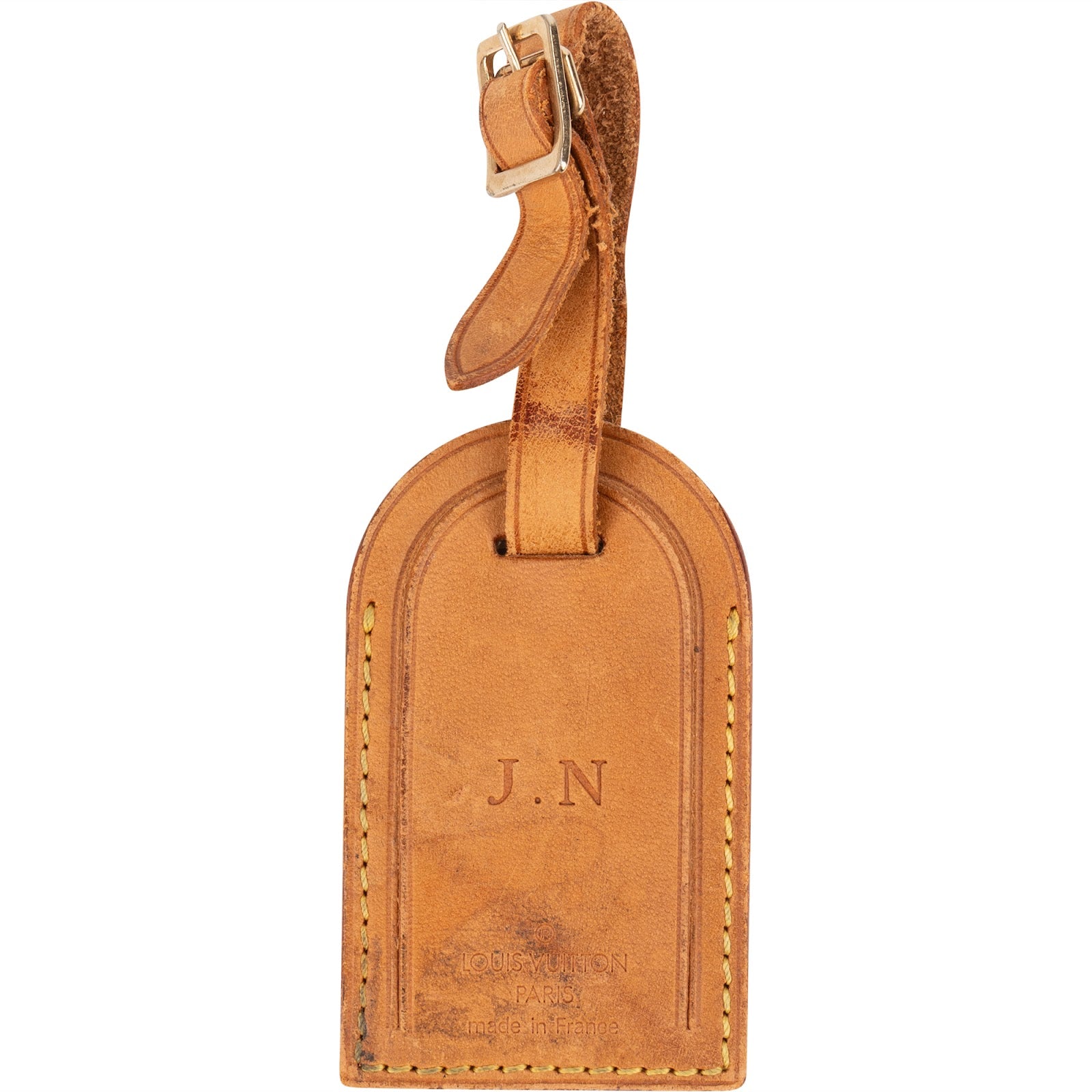 [🔄️B10 / F15] Louis Vuitton Vachetta Leather Luggage Tag - vintageandkickz