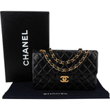 Chanel Quilted Lambskin 24K Gold Small Double Flap Shoulder Bag