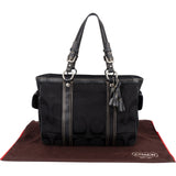 Coach Black Monogram Signature Gallery Tote Shoulder Bag