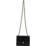 Chanel Quilted Lambskin Rectangular 24K Gold Single Flap Crossbody Bag