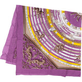 Hermès Purple Astrologie Dies et Hore Cotton Carre 140 Tuch Scarf