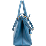Prada Blue Saffiano Leather Galleria Handbag
