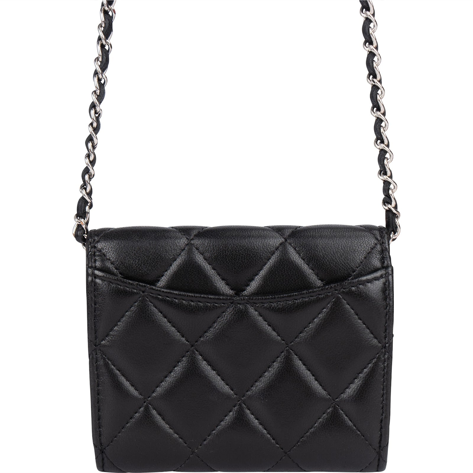 Chanel Quilted Lambskin CC Single Flap Wallet on Chain - vintageandkickz