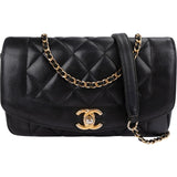 Chanel Quilted Lambskin Diana Single Flap Crossbody Bag