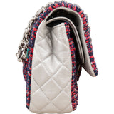 Chanel Quilted Multicolor Tweed and Lambskin Medium Double Flap Shoulder Bag
