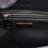 Prada Saffiano Leather Studded Fringe Turnlock Cahier Shoulder Bag