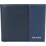 Prada Bicolor Saffiano Leather Bifold Wallet