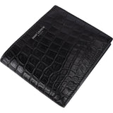 Saint Laurent Croc Embossed Leather Bifold Wallet