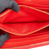 Prada Red Saffiano Leather Zip Around Wallet