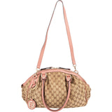 Gucci Monogram GG Canvas Pink Leather Sukey Shoulder Bag